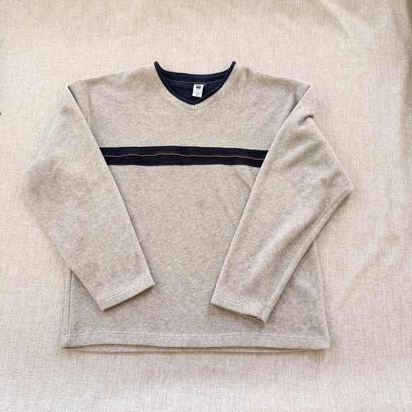 GAP Other - Vintage Gap Fleece Pullover Mens XL V Neck Stripe Long Sleeve Y2K 2000s 90s Prep